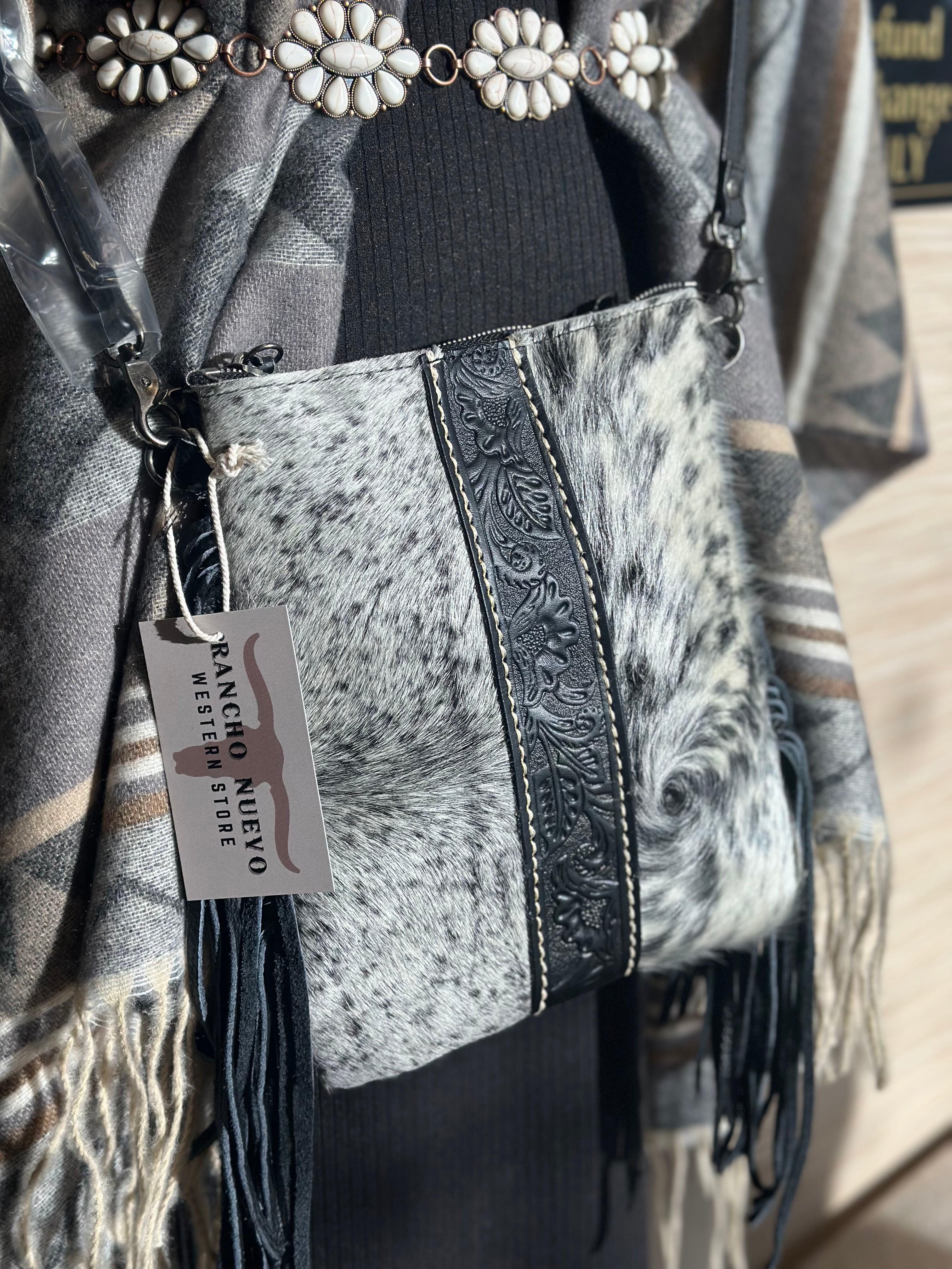 Cowhide Leather Crossbody Purse