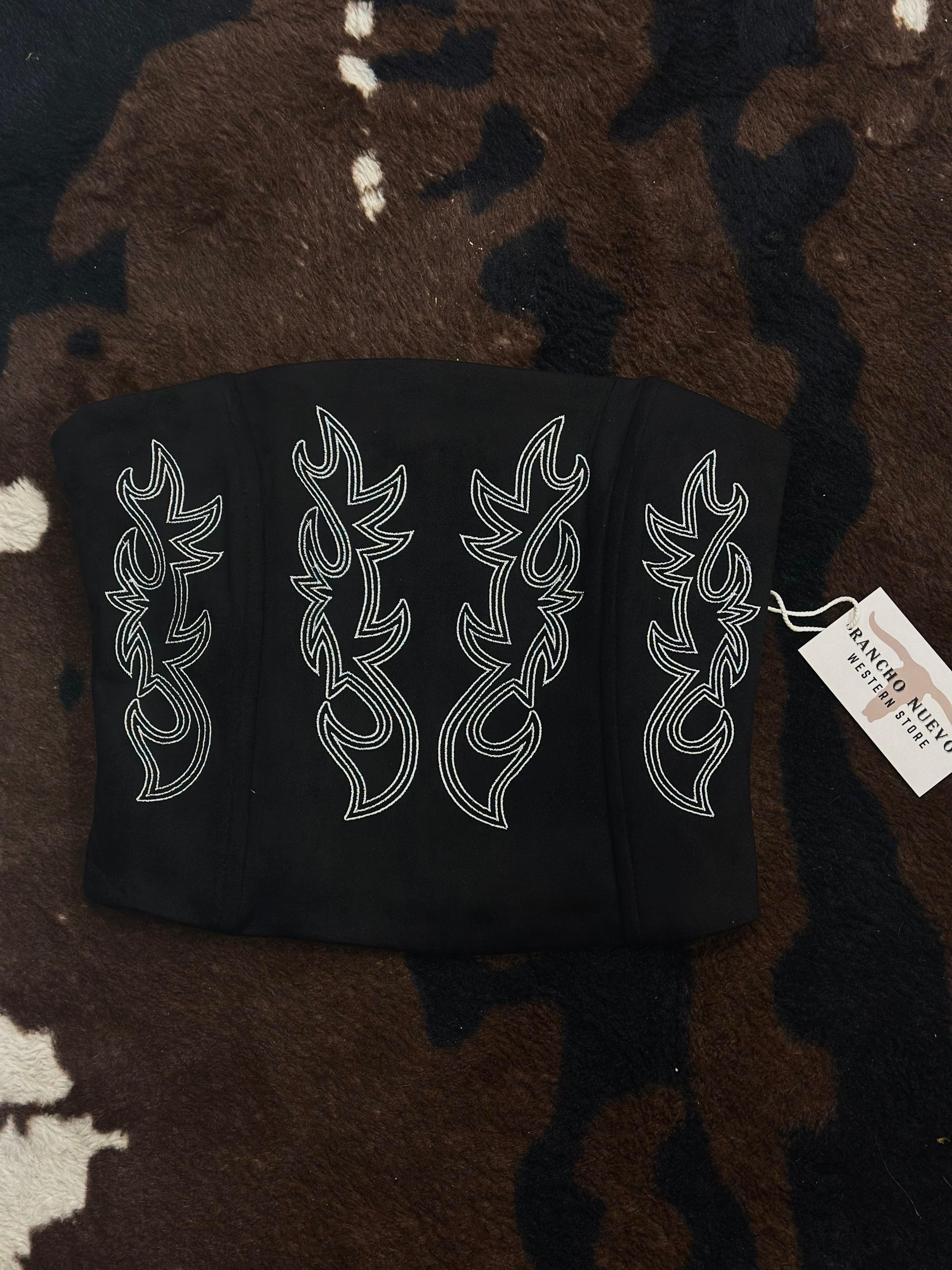 BLACK WESTERN CORSET TOP