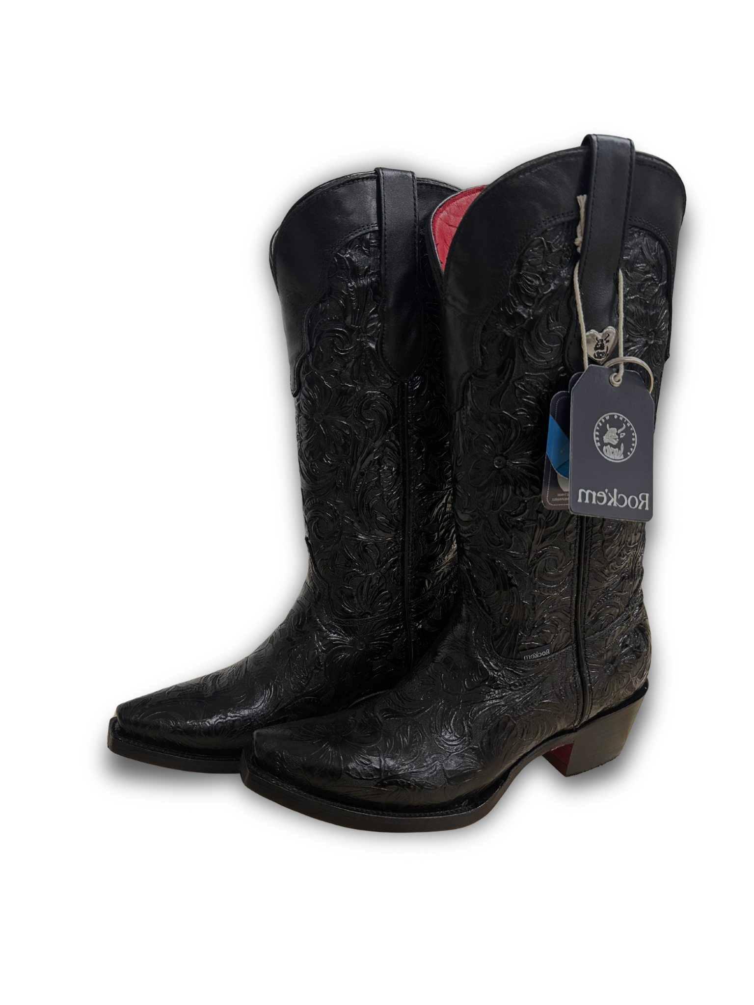 Mila Flor de Luz Sniptoe Black Cowgirl Boot