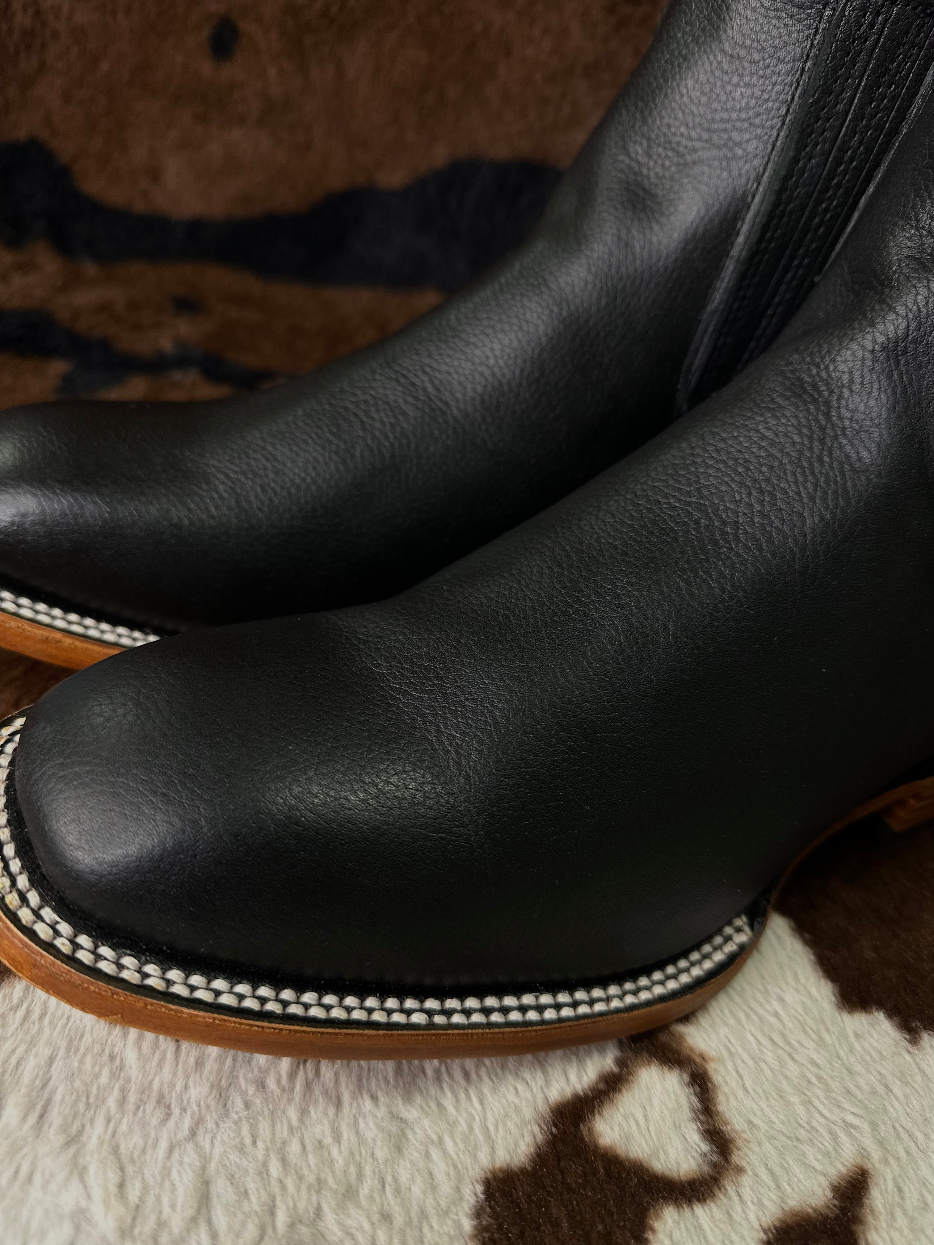 Herencia: Nobuck Francesa Negro Mens Boots (BO 405)