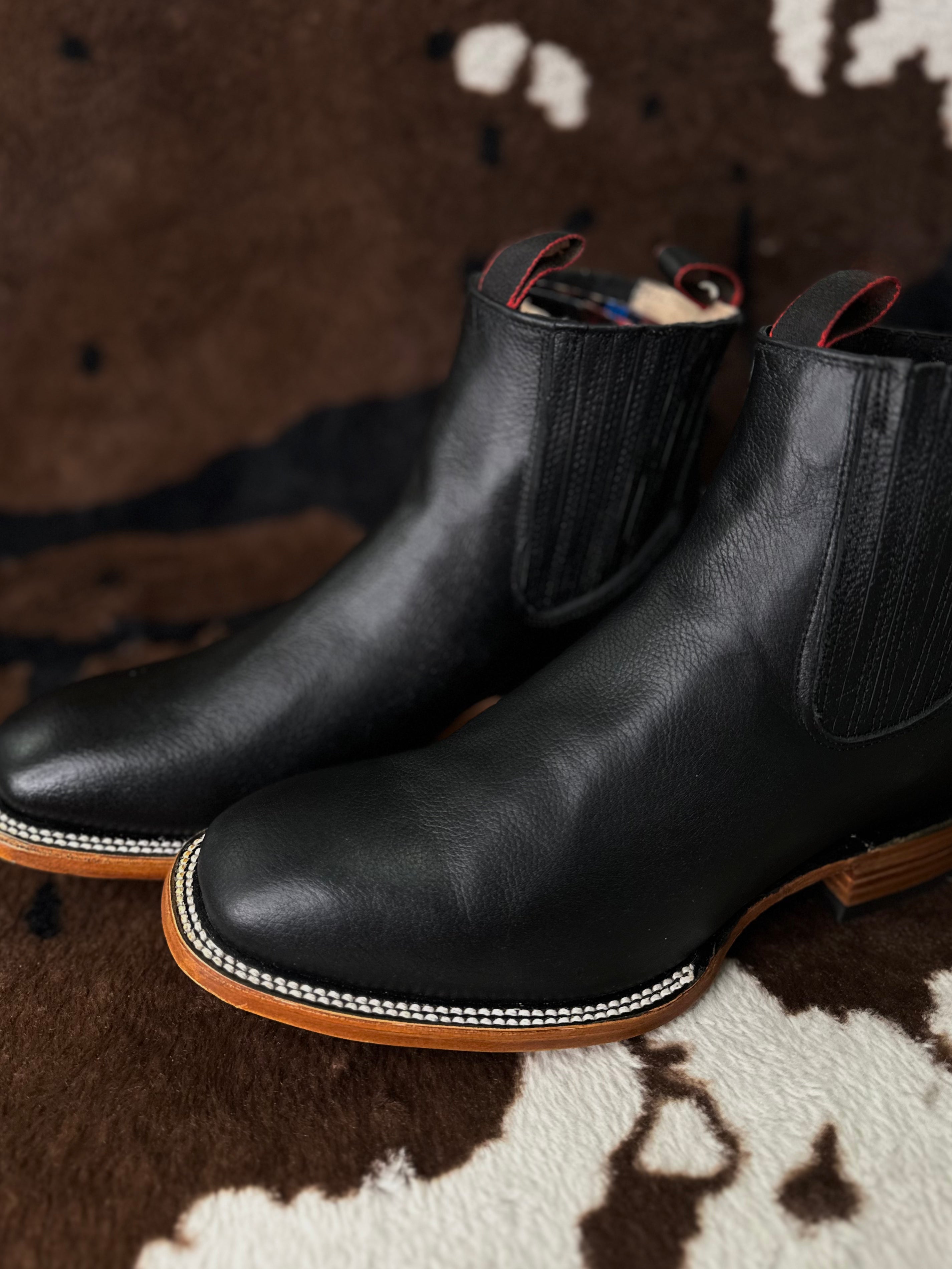 Herencia: Nobuck Francesa Negro Mens Boots (BO 405)