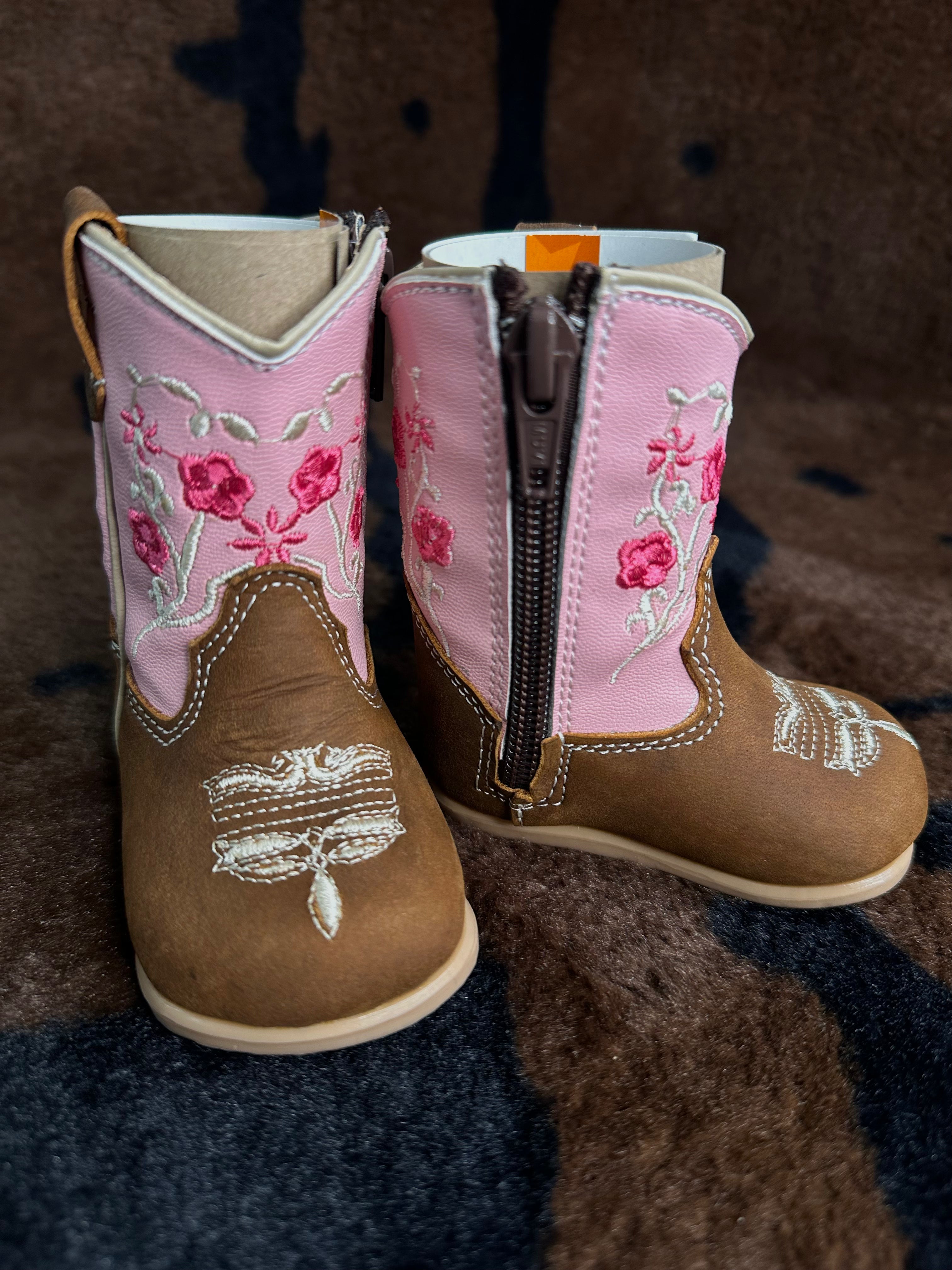 Rodeo Orix Brown/ Pink Baby Boot