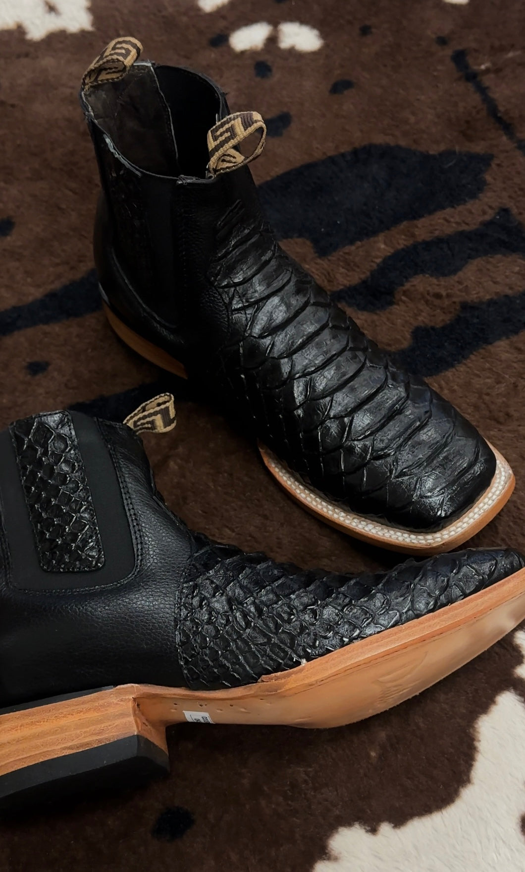 Dalton Black Imiti Python Men Boots