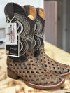Elliut Woven Cowhide Brown Men Boots
