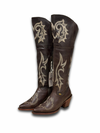 Reyna Dark Brown Tall Sniptoe Cowgirl Boots
