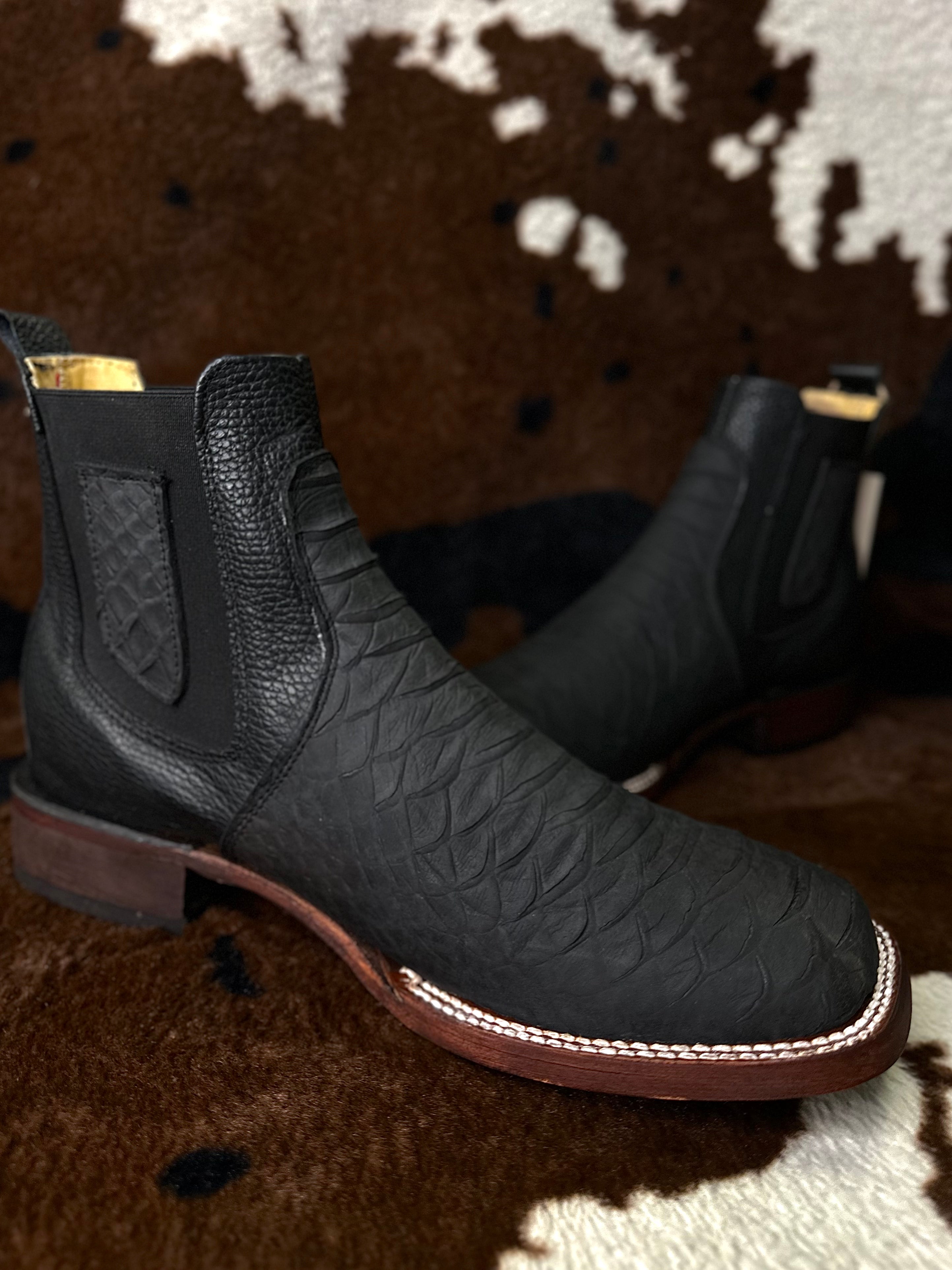 Herencia: Imiti Python Nobuck Negro Men Boots (BO 420)