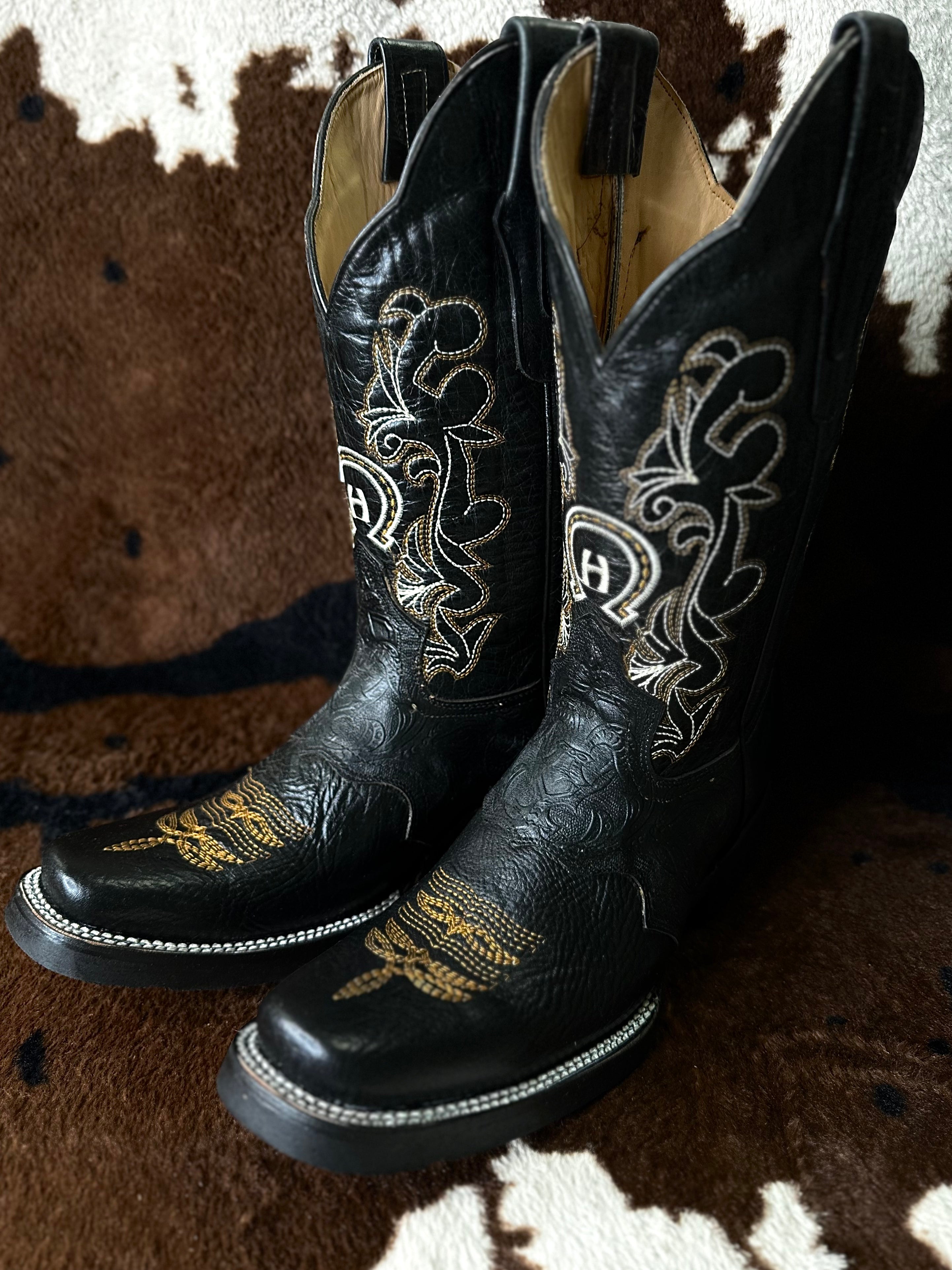 Herencia: Cincelado Negro Mens Boots (GL 310) – Rancho Nuevo