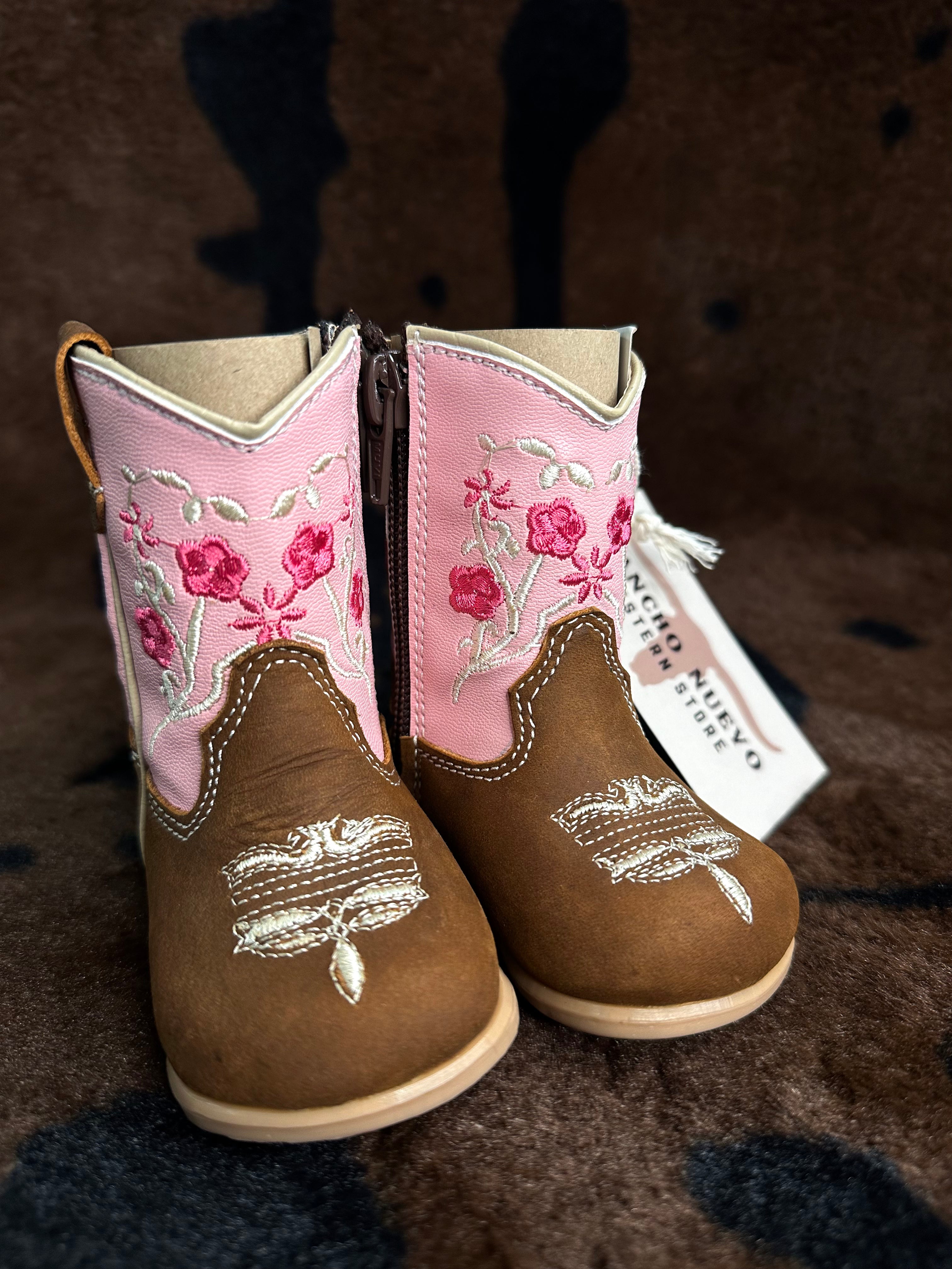 Rodeo Orix Brown/ Pink Baby Boot