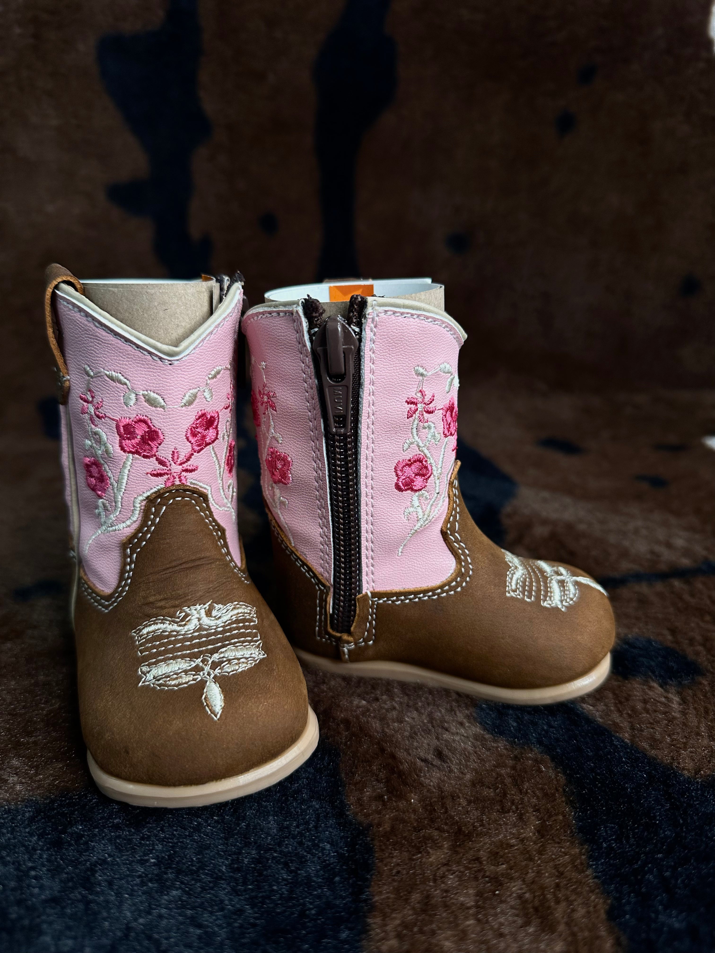 Rodeo Orix Brown/ Pink Baby Boot