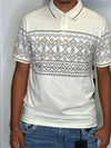 Beige/Gold Playera Aztec Pattern Men Tops