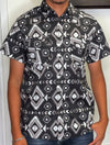 Black Aztec Pattern Men Shirts